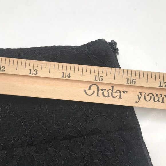 Elle Pants Womens 8 Black Lace Ankle Flat Front Slim Skinny Leg Side Zip Retro - Picture 9 of 11